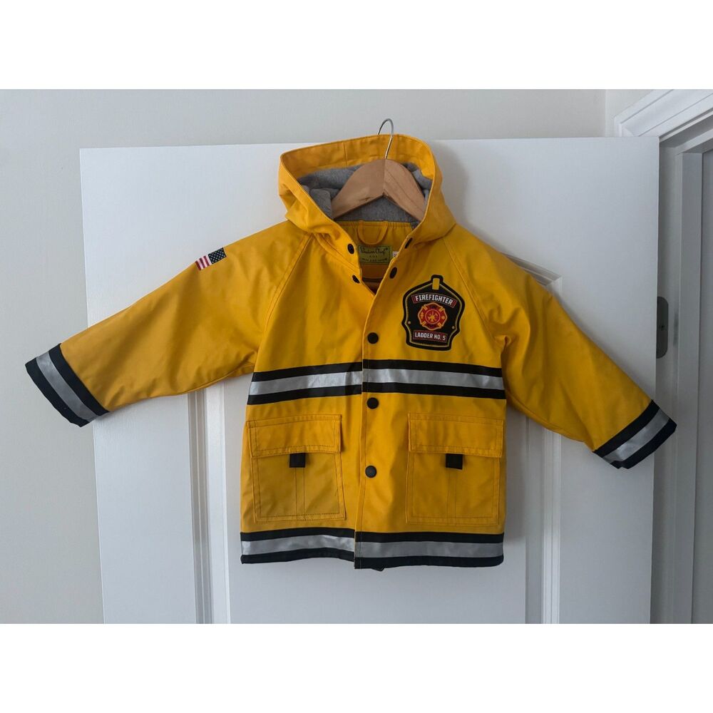 Western Chief Kids Yellow Firefighter Rain Coat Jacket Size 2T